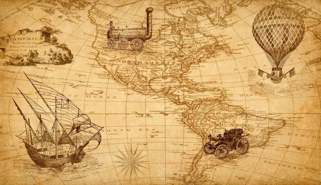 Old map including sailing