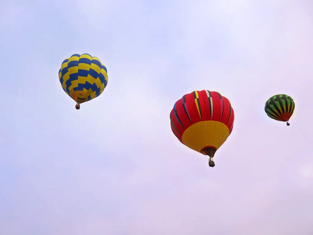 Hot air balloons at dawn