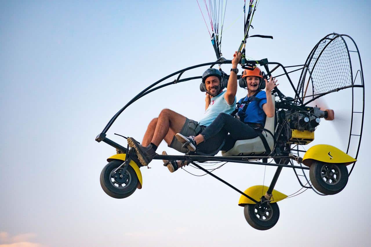 paramotor, flight, paragliding