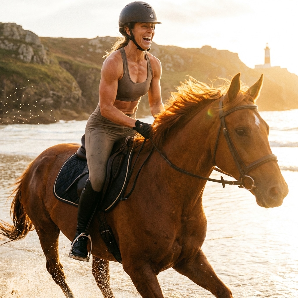 Horseback Riding On The Coast Line