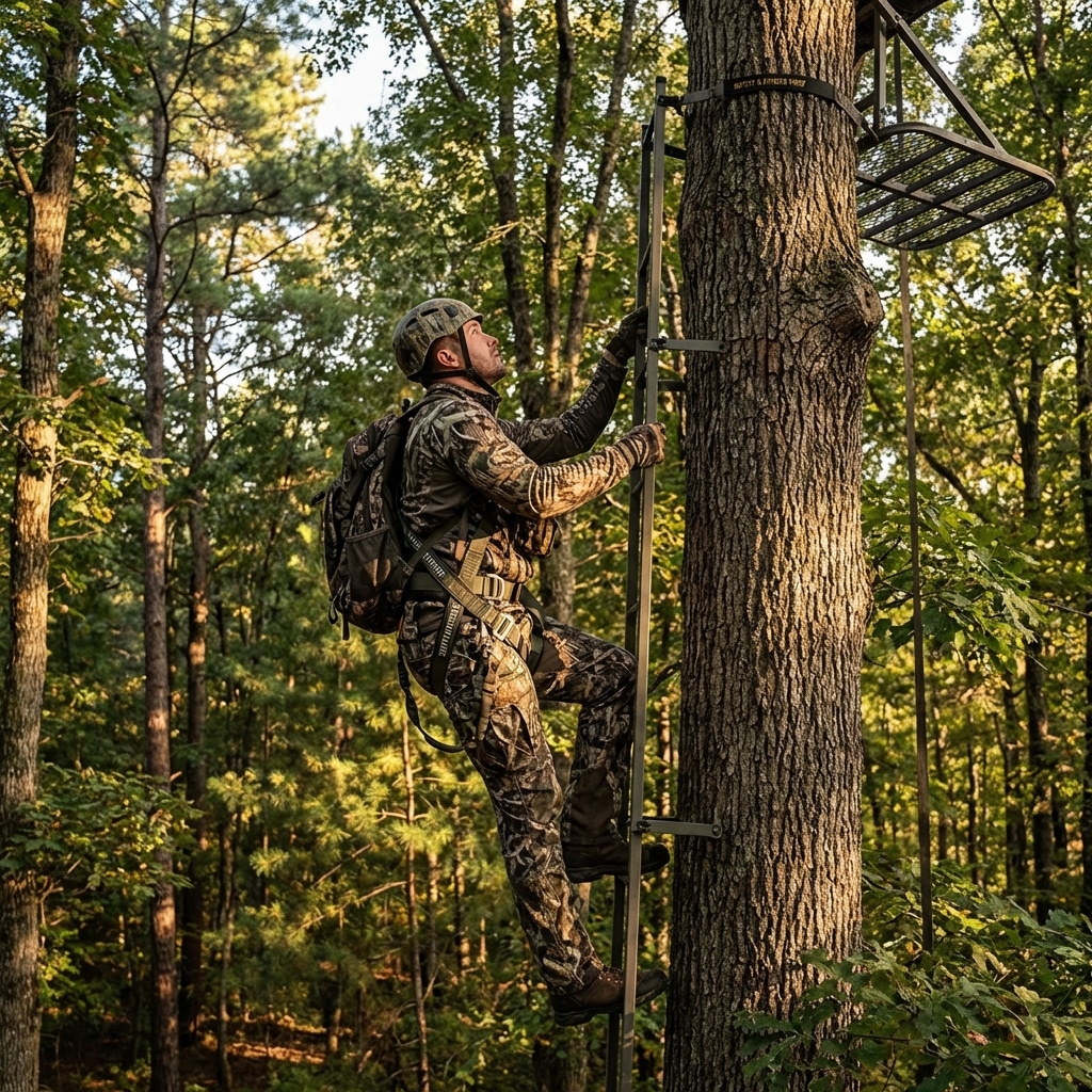 Which is the safest device to use while climbing a tree or in a tree stand?